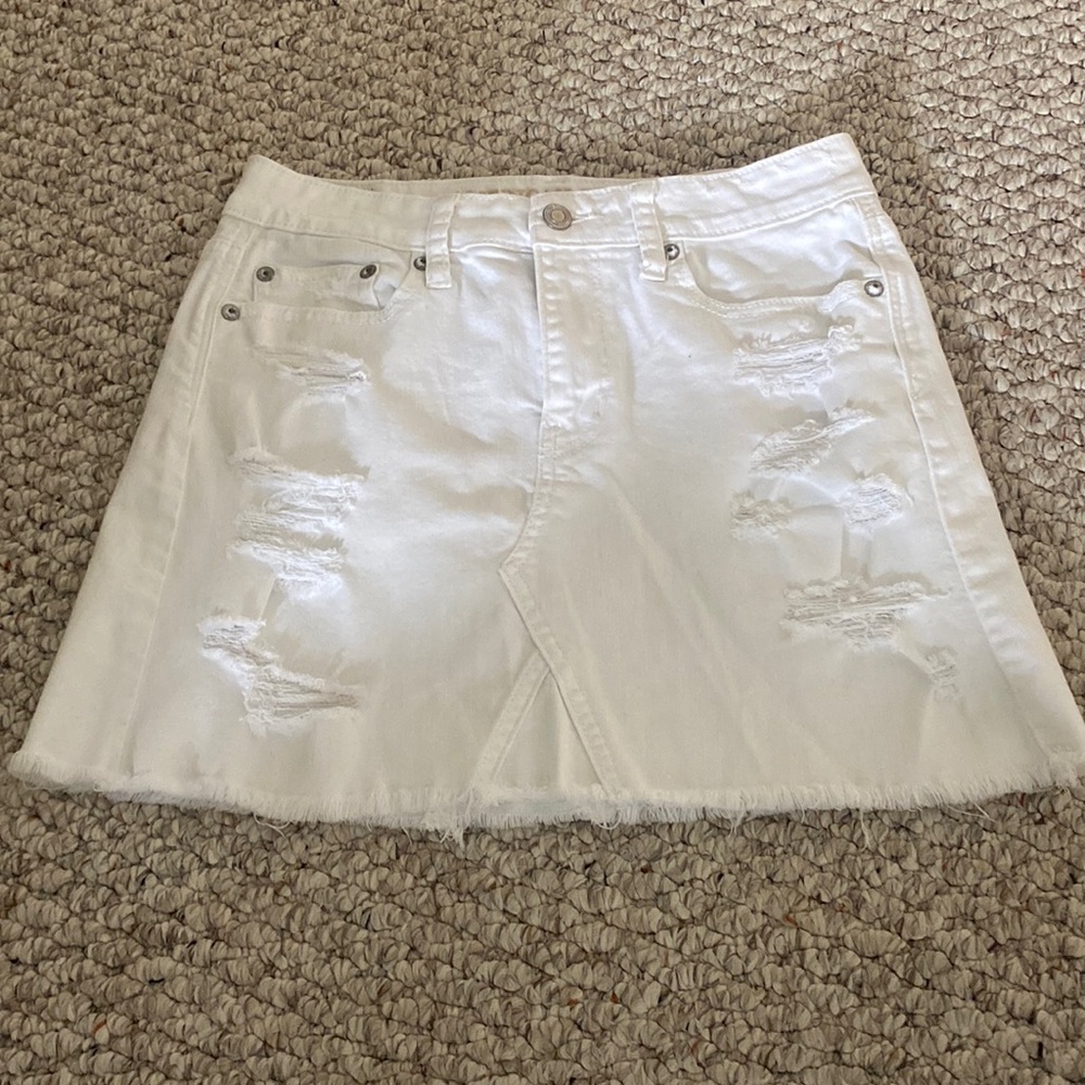 White American Eagle Jean Skirt
